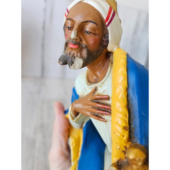 Vintage fontanini Wiseman Italy paper mache nativity myrrh incense Xmas village - Picture 8 of 9